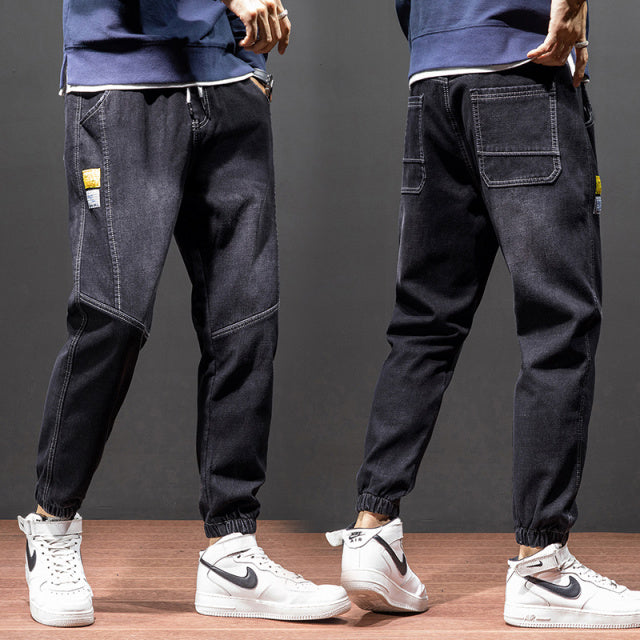 Frühling Sommer Baggy Herren Cargo Jeans Mode Harlan Baumwolle Streetwear Harajuku Hosen Jogger Elastische Taillenhose Herren M-5XL