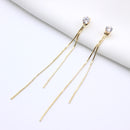 Korean Vintage Glossy Arc Bar Lange Quaste Ohrringe für Frauen Gold Geometrische Modeschmuck Luxus Hängende Pendientes