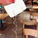 Korean Vintage Glossy Arc Bar Lange Quaste Ohrringe für Frauen Gold Geometrische Modeschmuck Luxus Hängende Pendientes