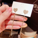 Korean Vintage Glossy Arc Bar Lange Quaste Ohrringe für Frauen Gold Geometrische Modeschmuck Luxus Hängende Pendientes