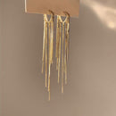 Korean Vintage Glossy Arc Bar Lange Quaste Ohrringe für Frauen Gold Geometrische Modeschmuck Luxus Hängende Pendientes