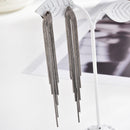 Korean Vintage Glossy Arc Bar Lange Quaste Ohrringe für Frauen Gold Geometrische Modeschmuck Luxus Hängende Pendientes