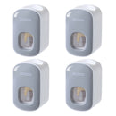 Badezimmer-Zubehör-Set Zahnbürstenhalter Zahnpastaspender Wandhalterung Zahnbürstenbecher Aufbewahrungsregal Zahnpastapresse