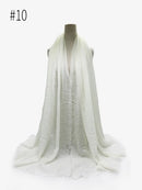 Plissee Plain Hijab Schal Muslimische Frauen Baumwolle Crinkle Stirnband Schleier Schals 2021 Mode Islamische Kopftuch Kopf Wraps Turban