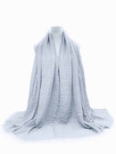 Plissee Plain Hijab Schal Muslimische Frauen Baumwolle Crinkle Stirnband Schleier Schals 2021 Mode Islamische Kopftuch Kopf Wraps Turban