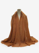 Plissee Plain Hijab Schal Muslimische Frauen Baumwolle Crinkle Stirnband Schleier Schals 2021 Mode Islamische Kopftuch Kopf Wraps Turban