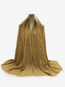 Plissee Plain Hijab Schal Muslimische Frauen Baumwolle Crinkle Stirnband Schleier Schals 2021 Mode Islamische Kopftuch Kopf Wraps Turban