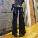 Gothic Emo Alt Cargo Pants Techwear Hippie Baggy Jeans Mom Goth Punk Black Denim Hose Cyber ​​Y2k Pants Academic Dark Clothes