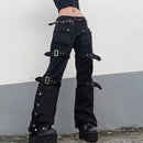 Gothic Emo Alt Cargo Pants Techwear Hippie Baggy Jeans Mom Goth Punk Black Denim Hose Cyber ​​Y2k Pants Academic Dark Clothes