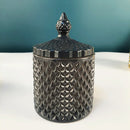 Kristallglas im europäischen Stil mit Rautenmuster, Süßigkeiten-Aufbewahrungsbox, Wattestäbchen, versiegeltes Glas, Wohnzimmer, Einrichtungsgegenstände