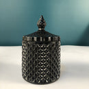 Kristallglas im europäischen Stil mit Rautenmuster, Süßigkeiten-Aufbewahrungsbox, Wattestäbchen, versiegeltes Glas, Wohnzimmer, Einrichtungsgegenstände