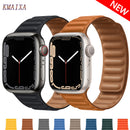 Lederverbindung für Apple Watch Band 44 mm 40 mm 41 mm 45 mm 42 mm 38 mm Original Magnetschlaufe Armband iWatch Series 3 5 4 SE 6 7 Strap