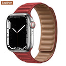 Lederverbindung für Apple Watch Band 44 mm 40 mm 41 mm 45 mm 42 mm 38 mm Original Magnetschlaufe Armband iWatch Series 3 5 4 SE 6 7 Strap