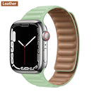 Lederverbindung für Apple Watch Band 44 mm 40 mm 41 mm 45 mm 42 mm 38 mm Original Magnetschlaufe Armband iWatch Series 3 5 4 SE 6 7 Strap