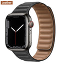 Lederverbindung für Apple Watch Band 44 mm 40 mm 41 mm 45 mm 42 mm 38 mm Original Magnetschlaufe Armband iWatch Series 3 5 4 SE 6 7 Strap