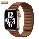 Lederverbindung für Apple Watch Band 44 mm 40 mm 41 mm 45 mm 42 mm 38 mm Original Magnetschlaufe Armband iWatch Series 3 5 4 SE 6 7 Strap