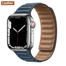 Lederverbindung für Apple Watch Band 44 mm 40 mm 41 mm 45 mm 42 mm 38 mm Original Magnetschlaufe Armband iWatch Series 3 5 4 SE 6 7 Strap