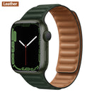 Lederverbindung für Apple Watch Band 44 mm 40 mm 41 mm 45 mm 42 mm 38 mm Original Magnetschlaufe Armband iWatch Series 3 5 4 SE 6 7 Strap