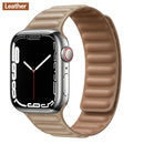 Lederverbindung für Apple Watch Band 44 mm 40 mm 41 mm 45 mm 42 mm 38 mm Original Magnetschlaufe Armband iWatch Series 3 5 4 SE 6 7 Strap