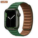 Lederverbindung für Apple Watch Band 44 mm 40 mm 41 mm 45 mm 42 mm 38 mm Original Magnetschlaufe Armband iWatch Series 3 5 4 SE 6 7 Strap