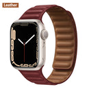 Lederverbindung für Apple Watch Band 44 mm 40 mm 41 mm 45 mm 42 mm 38 mm Original Magnetschlaufe Armband iWatch Series 3 5 4 SE 6 7 Strap