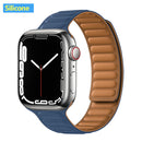 Lederverbindung für Apple Watch Band 44 mm 40 mm 41 mm 45 mm 42 mm 38 mm Original Magnetschlaufe Armband iWatch Series 3 5 4 SE 6 7 Strap
