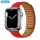 Lederverbindung für Apple Watch Band 44 mm 40 mm 41 mm 45 mm 42 mm 38 mm Original Magnetschlaufe Armband iWatch Series 3 5 4 SE 6 7 Strap