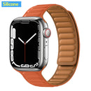 Lederverbindung für Apple Watch Band 44 mm 40 mm 41 mm 45 mm 42 mm 38 mm Original Magnetschlaufe Armband iWatch Series 3 5 4 SE 6 7 Strap