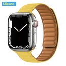 Lederverbindung für Apple Watch Band 44 mm 40 mm 41 mm 45 mm 42 mm 38 mm Original Magnetschlaufe Armband iWatch Series 3 5 4 SE 6 7 Strap