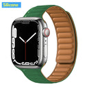 Lederverbindung für Apple Watch Band 44 mm 40 mm 41 mm 45 mm 42 mm 38 mm Original Magnetschlaufe Armband iWatch Series 3 5 4 SE 6 7 Strap