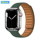Lederverbindung für Apple Watch Band 44 mm 40 mm 41 mm 45 mm 42 mm 38 mm Original Magnetschlaufe Armband iWatch Series 3 5 4 SE 6 7 Strap