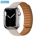 Lederverbindung für Apple Watch Band 44 mm 40 mm 41 mm 45 mm 42 mm 38 mm Original Magnetschlaufe Armband iWatch Series 3 5 4 SE 6 7 Strap