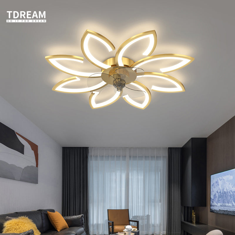 Deckenventilatoren mit Lichtern, Fernbedienung, Innenbeleuchtung für Wohnzimmer, Schlafzimmer, Wohnkultur, LED-Lüfterlampe mit hoher Helligkeit
