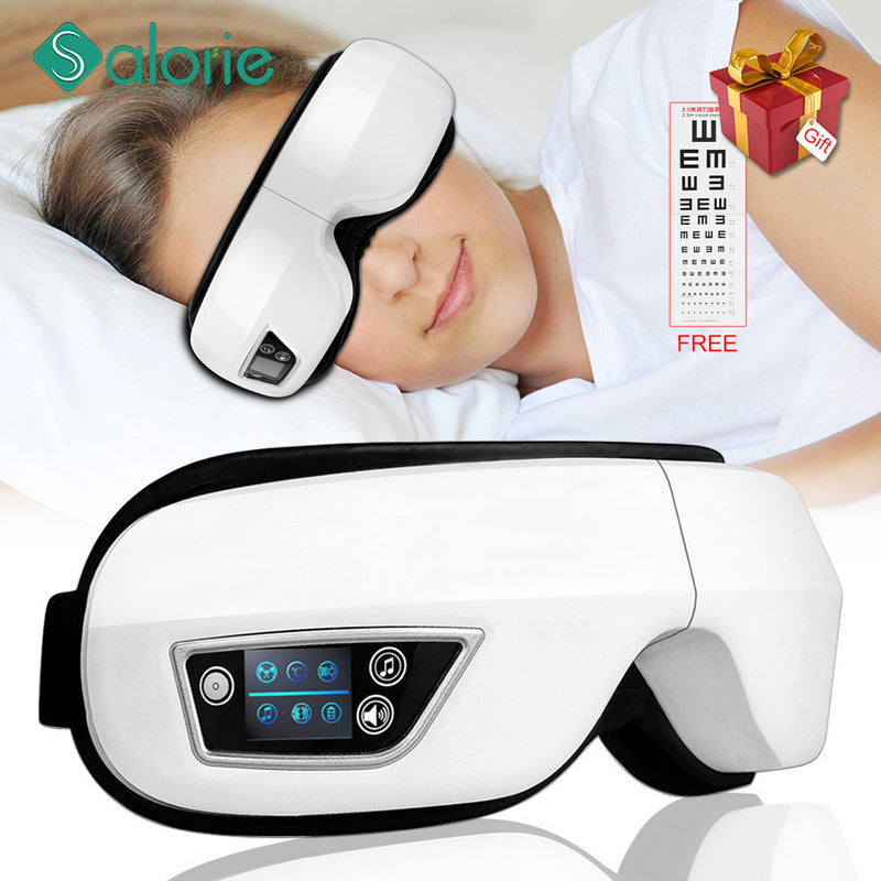 Eye Massager 6D Smart Airbag Vibration Eye Care Instrument Hot Compress Bluetooth Eye Massage Glasses Fatigue Pouch &amp; Wrinkle