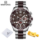 NAVIFORCE Herrenuhren 2022 Luxus Gold Business Classic Quarzuhr Analog Chronograph Sport Wasserdichte Stahlband Armbanduhr