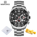 NAVIFORCE Herrenuhren 2022 Luxus Gold Business Classic Quarzuhr Analog Chronograph Sport Wasserdichte Stahlband Armbanduhr