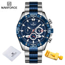 NAVIFORCE Herrenuhren 2022 Luxus Gold Business Classic Quarzuhr Analog Chronograph Sport Wasserdichte Stahlband Armbanduhr