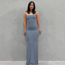 Satén Slip sin mangas espalda descubierta Maxi vestido mujer 2022 Y2k verano Bodycon elegante Sexy trajes señoras fiesta de cumpleaños Club Sundress