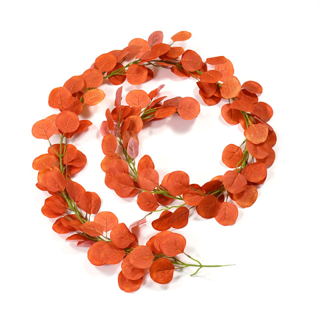 Guirnalda de hojas de eucalipto verde, flores artificiales de glicinia, planta falsa de ratán, vides de hojas de seda para decoración de boda, fiesta de cumpleaños