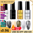 NICOLE DIARY 6ml Stamping Nagellack Schwarz Weiß Nail Art Drucklack Stempel für Nägel Hybrid Nagellack Lacke