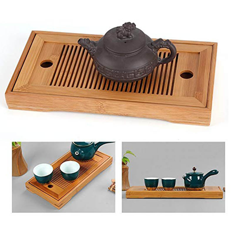 Bandeja de té de bambú de alta calidad 25*14*3,5 cm bandeja de té sólida china tablero de té para el hogar Chahai/mesa de té WF