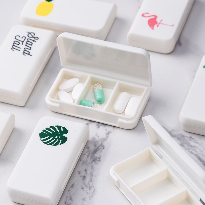 Mini pastillero de 3 rejillas, caja de plástico para medicinas de viaje, caja organizadora de almacenamiento de pastillas para tabletas pequeñas, contenedor, caja dispensadora