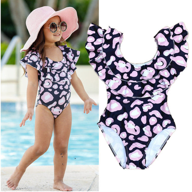 Einteilige Badebekleidung Baby Mädchen Floral Strap Badeanzug Bademode Badeanzug Kinder Kleine Mädchen Sommerurlaub Strand Tragen