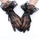 Elegante Damen Short Lace Handschuhe New Sheer Fish Net Schwarz Weiß Prom Party Damen Modische Solid Color Fäustlinge Heiß