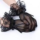 Elegante Damen Short Lace Handschuhe New Sheer Fish Net Schwarz Weiß Prom Party Damen Modische Solid Color Fäustlinge Heiß