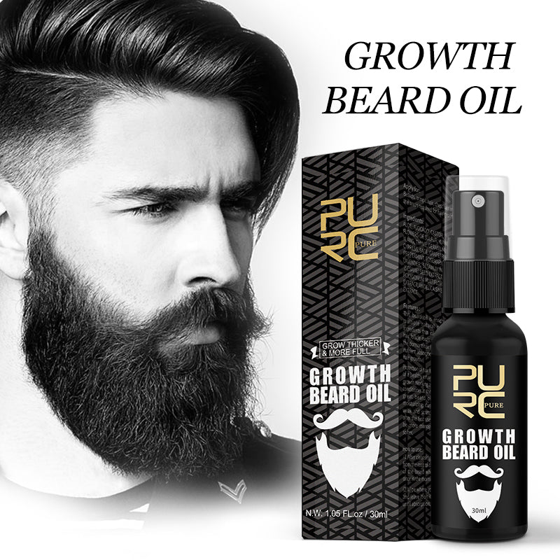 PURC Growth Beard Oil Grow Beard Thicker &amp; More Full Thicken Hair Beard Oil For Men Beard Grooming Treatment Beard Care