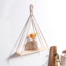 Makramee-Wandregal Boho Home Decor Regale an der Wand Kerzenhalter Schwebendes Regal für Schlafzimmer Holzdekoration Kinderregal