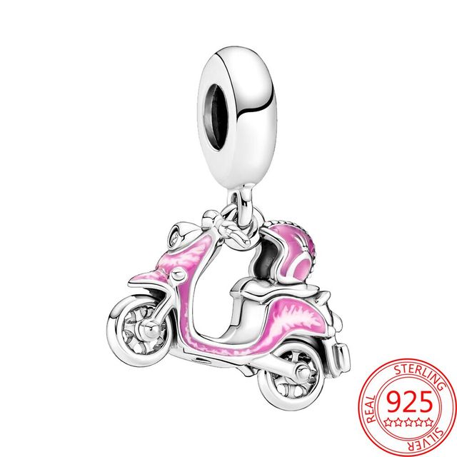 Simple 925 Sterling Silver Moment Key Ring Small Bag Heart Charm Holder Fit Original Pandora Charm for Women Jewelry Keychain