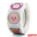 100-500 Uds 1 pulgada Animal de dibujos animados etiqueta adhesiva para niños gracias lindo juguete juego pegatina DIY regalo sellado etiqueta decoración Supp