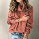 Autumn Winter Fashion Women Elegant Solid Casual Long Sleeve Street Sweatshirt High Collar Pullover Thin Top Female